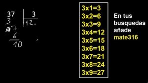 dividir 37 entre 3 , como dividir