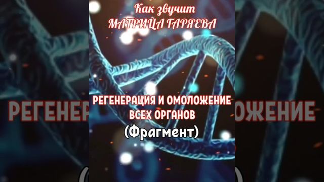 Как звучит матрица Гаряева: Регенерация и Омоложение всех органов. (ФРАГМЕНТ)#shorts