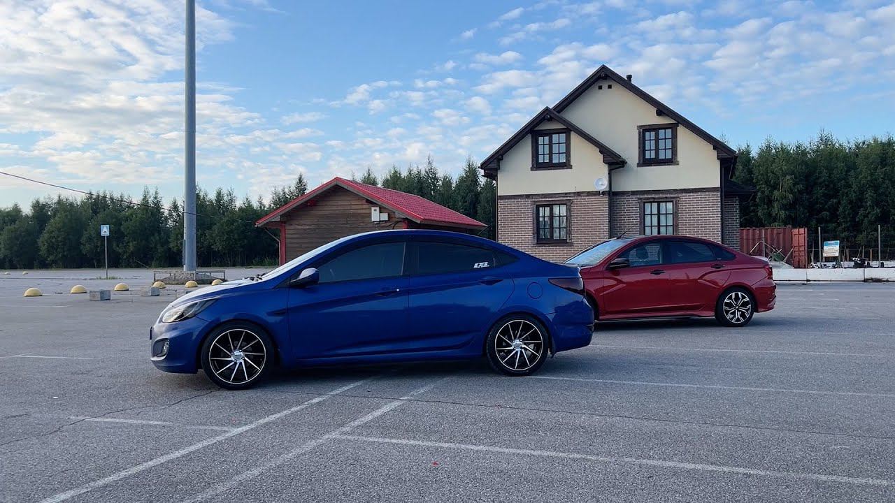 ДЕФЛЕКТОРЫ 2D LADA VESTA VS HYUNDAI SOLARIS. смотреть онлайн