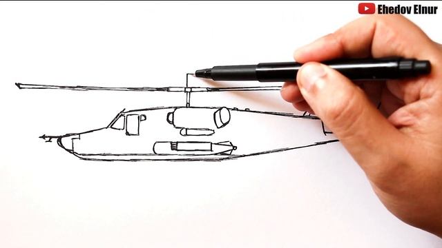 Как нарисовать Ударный Вертолёт Ка-50 Чёрная акула