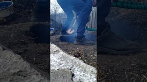Мотобур из триммера + обычный ручной бур