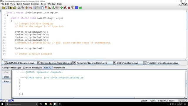 The Division Operator in Java