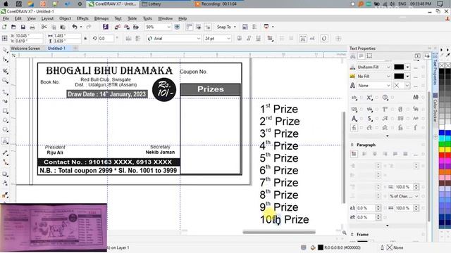 Lottery Ticket Design | CorelDraw Tutorial смотреть онлайн