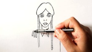 Как нарисовать Уэнсдей