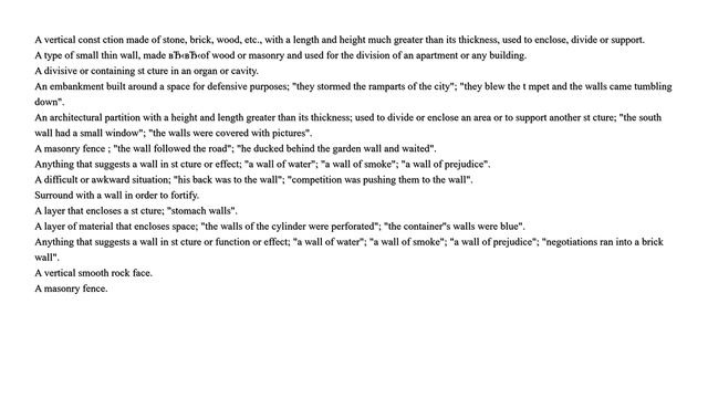 Definition of the word "Wall" смотреть онлайн