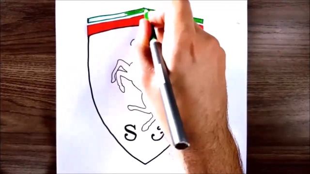 HOW TO DRAW THE FERRARI LOGO смотреть онлайн