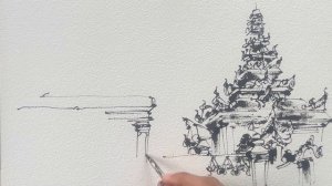 Historic Brick Monastery | Urban Sketching | Time Lapse | InWa Ancient City