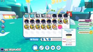 HACKED PET?! 1 OF 1! GOLDEN SIGNATURE BIG MASKOT?! - Roblox Pet Simulator X