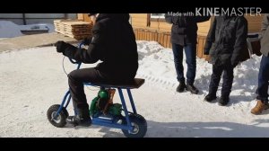 Мопед из бензопилы Дружба 4. Ждем оттепели!