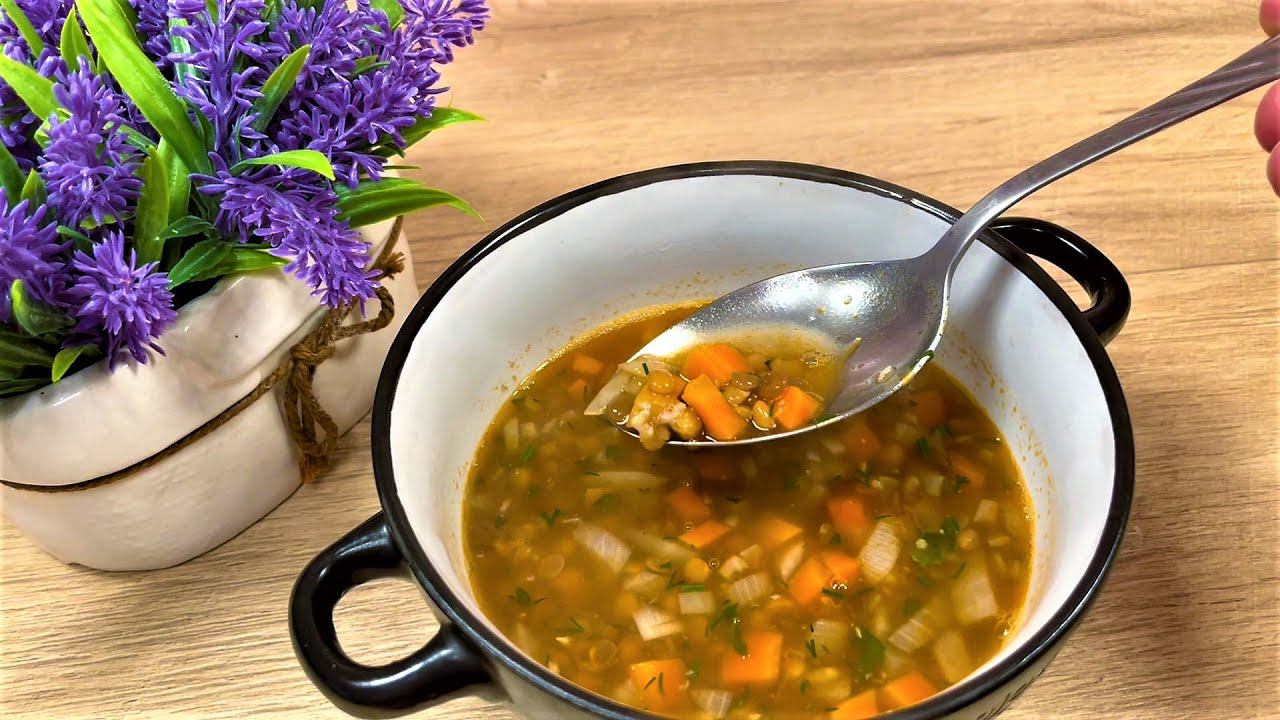 Очень простой и вкусный суп!  Без мяса!
