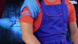 Наложение резинового кровоостанавливающего жгута Эсмарха на руку
