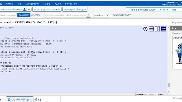 Ingreso de nombre AMADEUS смотреть онлайн