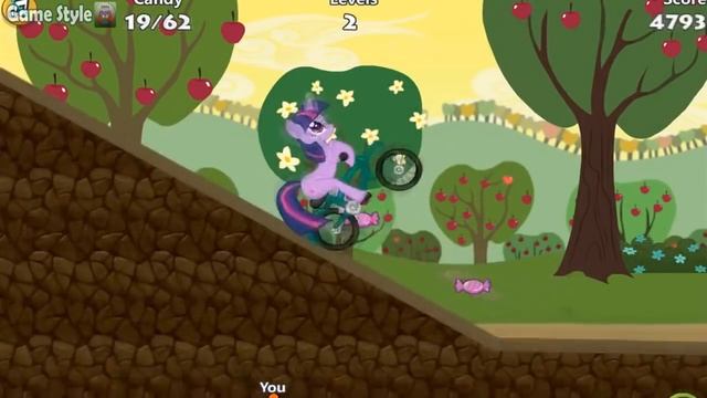 Little Pony Bike Racing мой маленький пони гонки на велосипеде, игра для детей смотреть онлайн