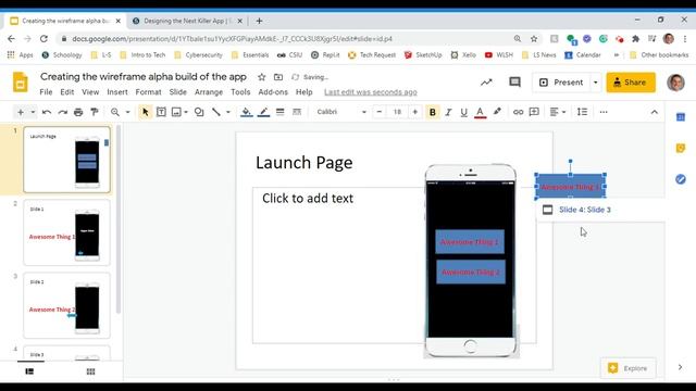 Creating the wireframe alpha build of the app in Google Slides смотреть онлайн