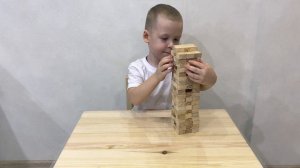 ДЖЕНГА - падающая башня - ОБЗОР и правила НАСТОЛЬНОЙ ИГРЫ для детей 4 года - КАК ИГРАТЬ ОДНОМУ?