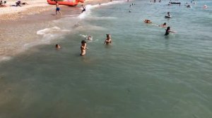 Состояние пляжа в  пос.Приморском в конце августа.