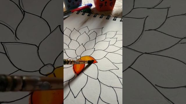 #short easy sunflower pen art video by Akanksha