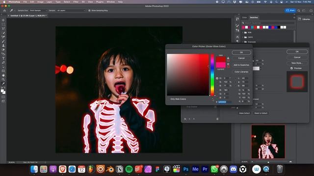 Neon Glow Effect Photoshop Tutorial // Glowing Outline Effect 2022