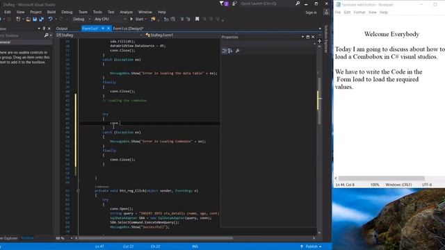 Loading values to a Combobox in C# Windows form Application смотреть онлайн