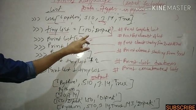Python programming lecture 4 # list datatype // python by Dipak Kumar