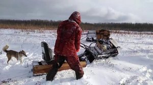 Мотобуксировщик "Омич" №23. Через Иртыш