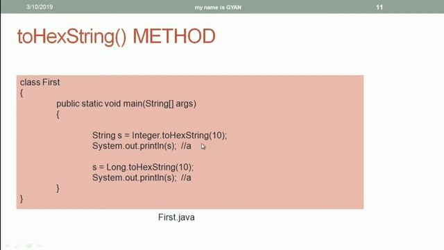 Wrapper Classes in Java | #13 | toHexString() Method of Integer and Long Wrapper Classes in Java