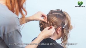 Прическа с плетением Evening hairstyle with braids. парикмахер тв parikmaxer.tv peluquería tv 剪髮