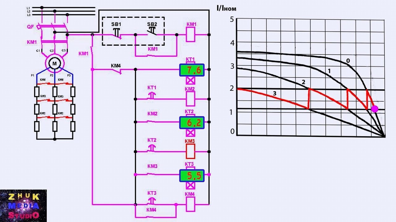Плавный пуск однофазного асинхронного двигателя схема