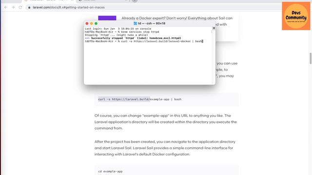 Setup Laravel 8 development with docker via LARAVEL SAIL - Docker desktop working on M1 Macbook Air