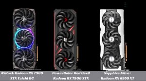 ASRock RX 7900 XTX Taichi OC vs PowerColor Red Devil RX 7900 XTX vs Sapphire Nitro+ RX 6950 XT Pure