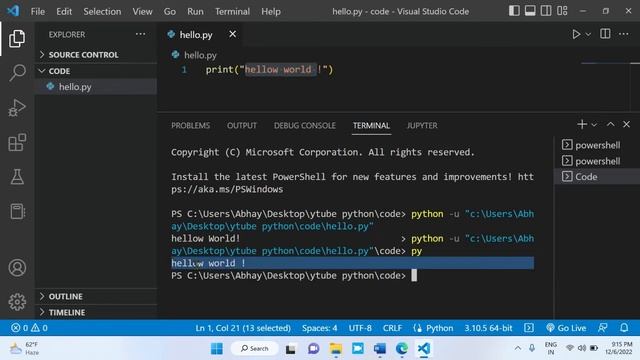 First Program in python , print() : Tutorial 2 (Brain Power)