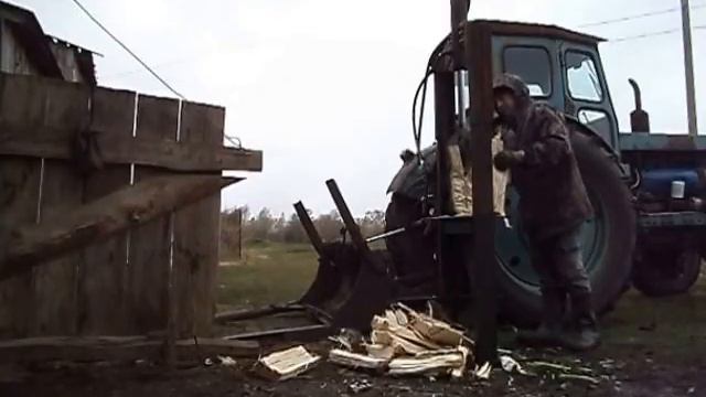 Гидравлический дровокол от штатной гидравлики смотреть онлайн