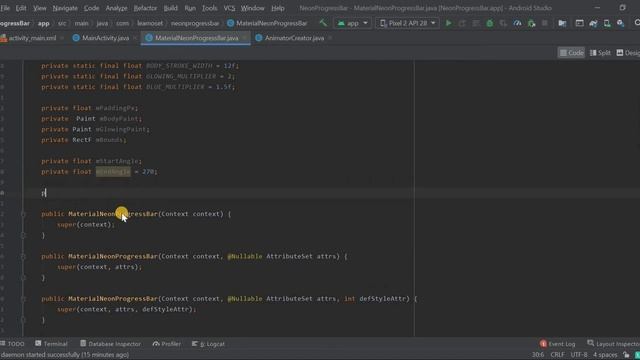 How to create a Progress Bar with NEON effect in Android Studio | Progress Bar tutorials in Android