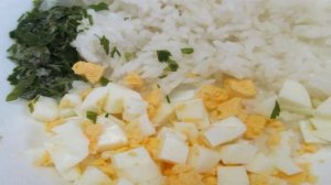 Салат с языком и рисом