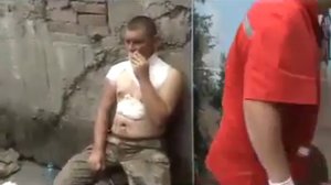 Допрос пленного, батальён Айдар