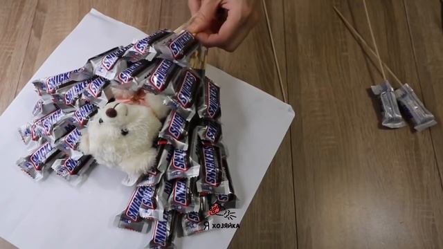 3 ИДЕИ букетов из конфет в форме сердца. DIY. Подарки и поделки в форме сердца своими руками.