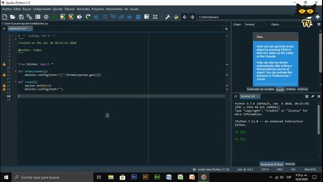 Python Interfaz gráfica Tkinter (RadioButton)