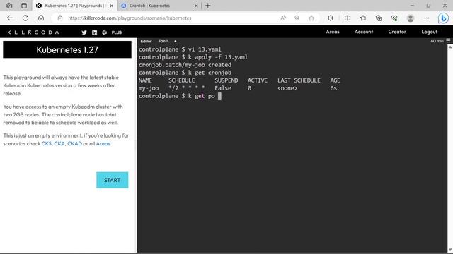 Certified Kubernetes Administrator (CKA) Exam Practice Questions - 2023 - Part 11- Cronjob