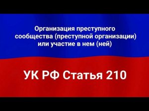 Организация преступного сообщества (преступной организации) или участие в нём.
