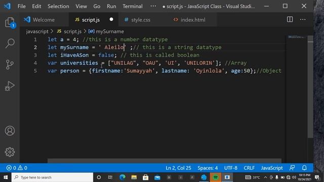 Lesson 2 intro to Array and Objects