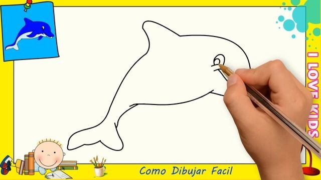 Dibujos De Delfines FACILES Paso A Paso Para Niños - Como Dibujar Un Delfin 4