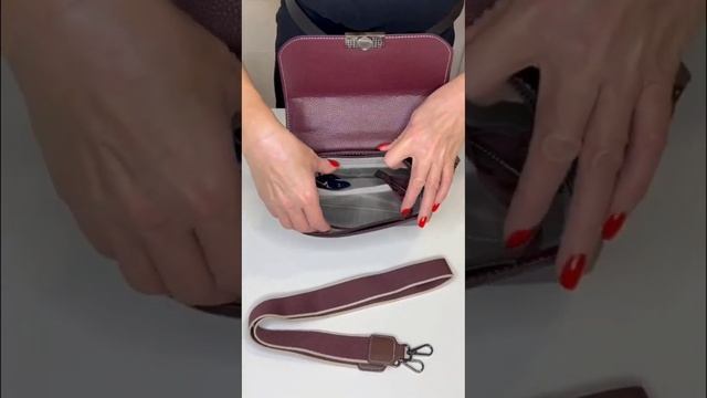 Сумка классическая с контрастной ручкой из натуральной кожи. Lanotti 9252 бордовый смотреть онлайн