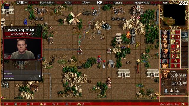 ? Heroes 3 HotA - Jebus Cross XL - vs parimple (Necro, -6.8k) смотреть онлайн