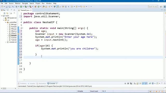 Nested if java example смотреть онлайн