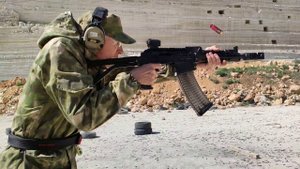 Стрельба с Вепрь 12 (замедленная съёмка)