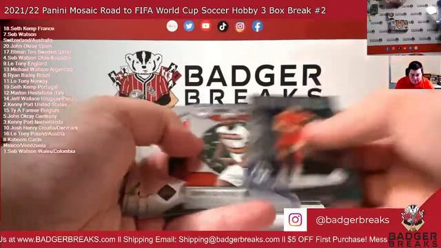 2021/22 Panini Mosaic Road to FIFA World Cup Soccer Hobby 3 Box Break #2 смотреть онлайн
