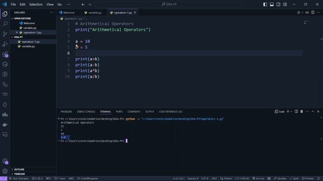 L 3 :: Python Operators : Arithmetic, Relational, Assignment, and Logical Operators | Code Explorer