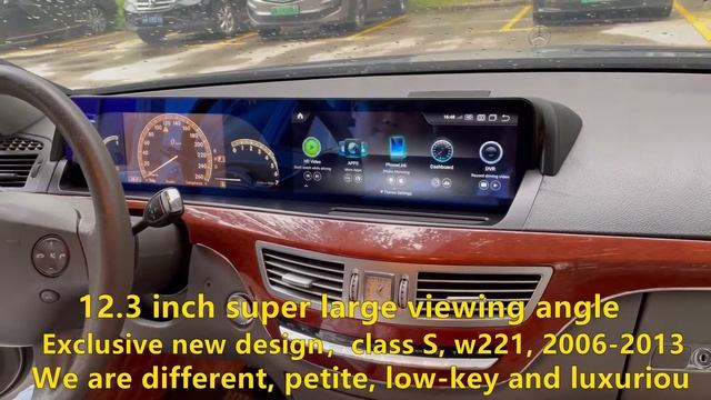 Mercedes Benz S Class W221 2005-2013 12.3'' Wide Screen Android Monitor смотреть онлайн