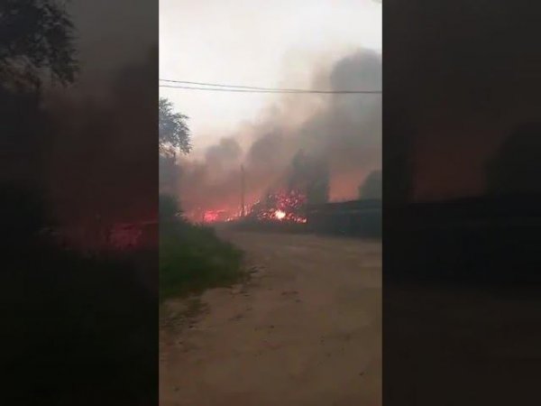 Лесной пожар в Свердловской области дошёл до села Шайдуриха. Уже горят 13 домов (июль 2023)