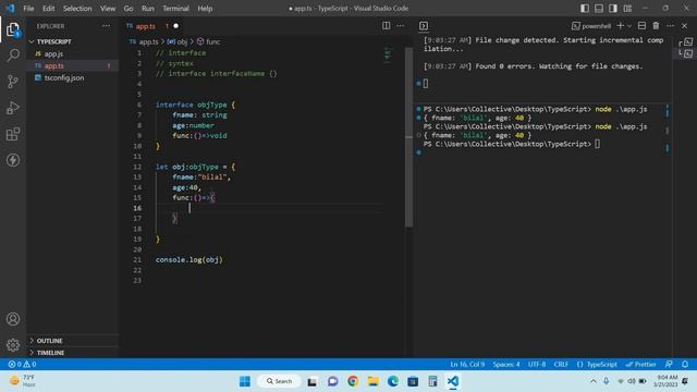 Interface | Interface in TypeScript | TypeScript for Beginners # 20 (Urdu/Hindi)